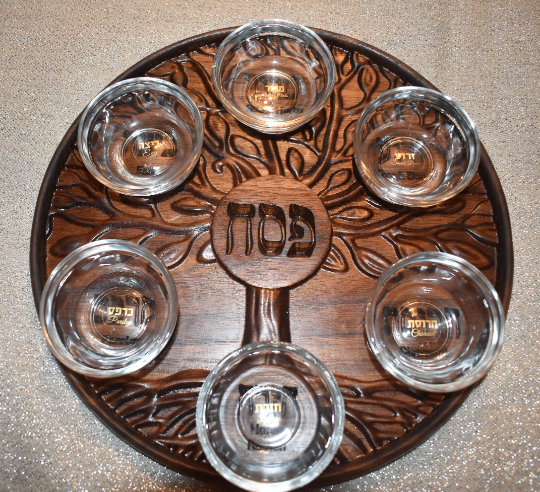 Tree of Life Seder Plate – Wood, Smooth Edge – Perfect for Passover
